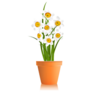 White Flowering Potted Plant Sticker