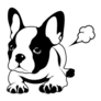 White French Bulldog Fart Sticker