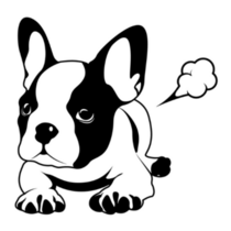 White French Bulldog Fart Sticker
