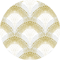 White & Gold Twenties Art Deco Pattern Sticker