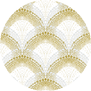 White & Gold Twenties Art Deco Pattern Sticker