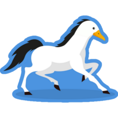 White Goose Horse Sticker