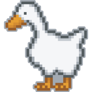 White Goose Pixel Sticker