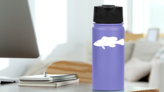 White Grouper Fish Sticker on a Water Bottle (New) example