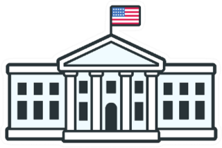 White House In Washington Dc Legal Cartoon Sticker