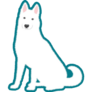 White Husky Dog Sticker