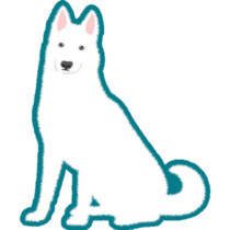 White Husky Dog Sticker