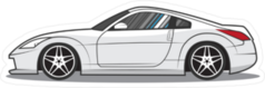 White Japanese JDM Sports Car Sticker