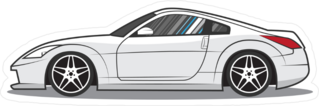 White Japanese JDM Sports Car Sticker