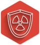 White Line Radioactive In Shield Icon Red Sticker