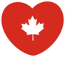 White Maple Leaf In Heart Sticker