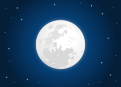 White Moon With Starry Sky Sticker