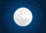 White Moon With Starry Sky Sticker