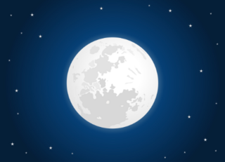 White Moon With Starry Sky Sticker