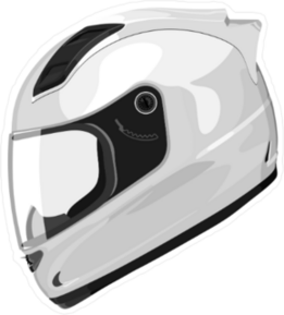 White Motorcycle Helmet Sticker