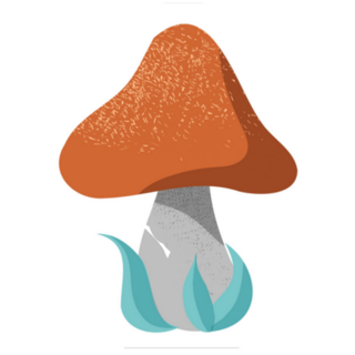 White Mushroom With A Noisy Texture Sticker