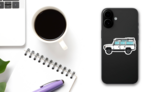 White Off Road Vehicle with Racks Sticker on a Phone (New) example