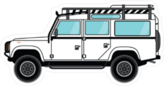 White Off Road Vehicle with Racks Sticker
