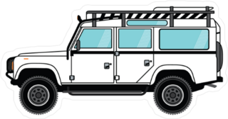 White Off Road Vehicle with Racks Sticker