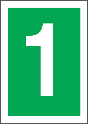 White One Green Background Sign Sticker