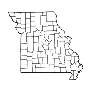 White Outline Map Of Missouri White With Counties