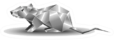 White Polygonal And Metal Rat Sticker