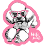 White Poodle Dog In Pink Glasses Sticker