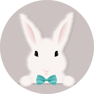 White Rabbit With Gradient Mesh Sticker
