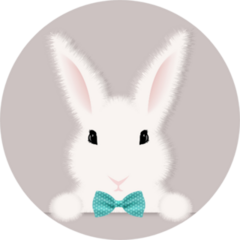 White Rabbit With Gradient Mesh Sticker