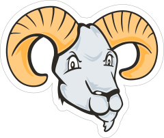 White Ram Mascot Sticker
