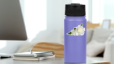 White Rose Flowers Isolated On White Sticker on a Water Bottle (New) example