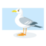 White Seagull Sits Sticker