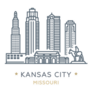 White Sketch Of Famous And Largest City In Missouri Sticker