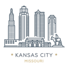 White Sketch Of Famous And Largest City In Missouri Sticker