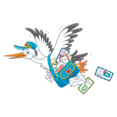 White Stork Mailman Sticker