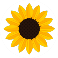 White Sunflower Icon Sticker