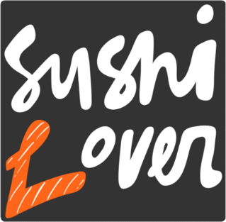White Sushi Lover Lettering Sticker
