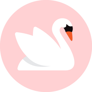 White Swan, Isolated On Pink Background Sticker