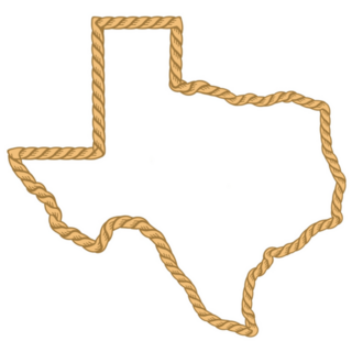 White Texas Map With Lasso Rope Frame Sticker
