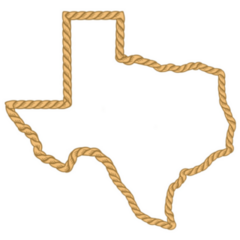 White Texas Map With Lasso Rope Frame Sticker