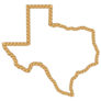 White Texas Map With Lasso Rope Frame Sticker