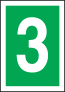 White Three Green Background Sign Sticker