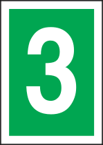 White Three Green Background Sign Sticker