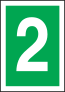 White Two Green Background Sign Sticker