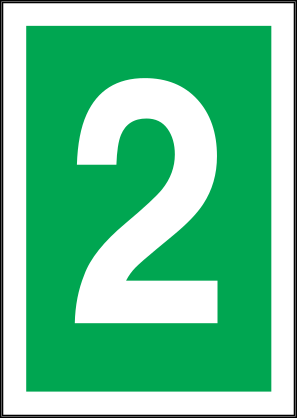 White Two Green Background Sign Sticker