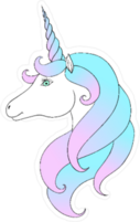 White Unicorn with Blue Mane Sticker