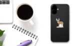 Whitetail Deer Illustration Sticker on a Phone (New) example