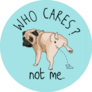 Who Cares Pug Sticker