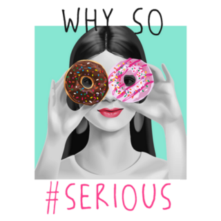 Why So #Serious Girl Holding Donuts Sticker 