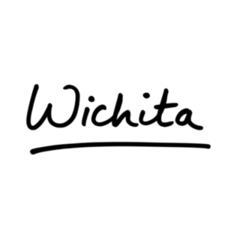 Wichita - A City In The State Of Kansas Lettering Sticker